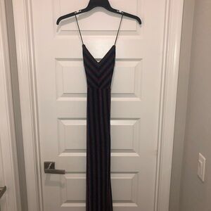 Vintage Windsor Y2K 90s Metallic Disco Rainbow Maxi Dress Gown sz S